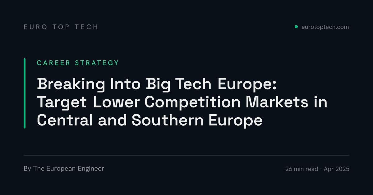 Breaking Into Big Tech Europe: Target Lower Competition Markets in ...