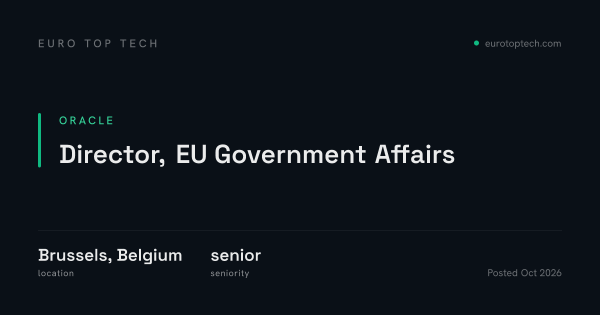 Director, EU Government Affairs at Oracle, Brussels, Belgium | Euro Top ...