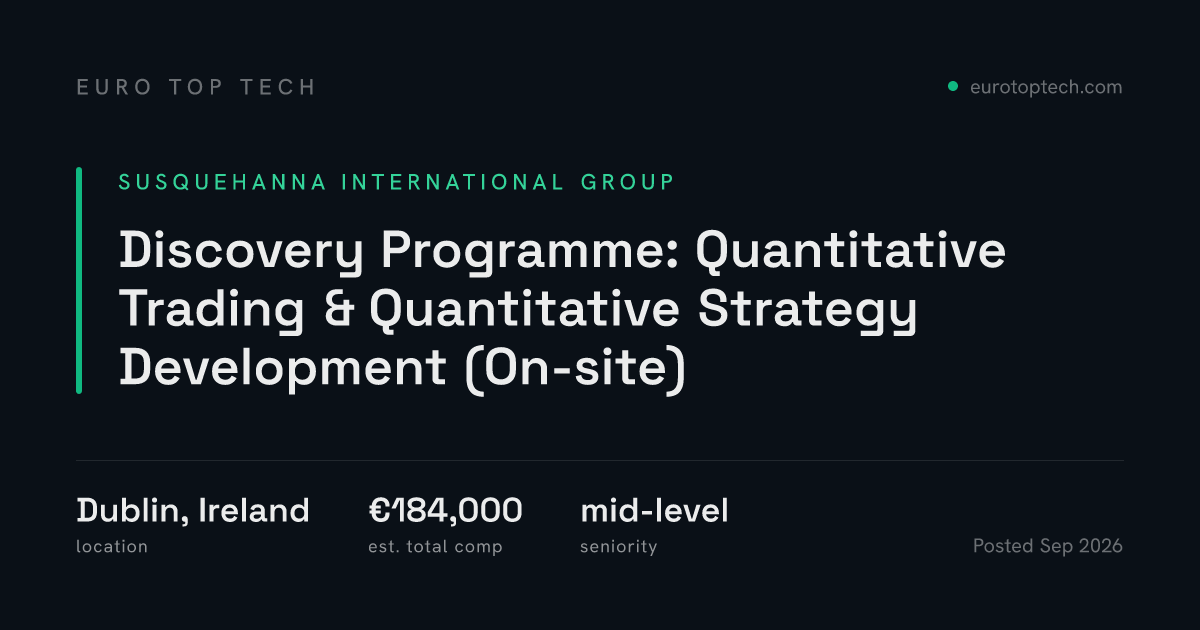 Discovery Programme: Quantitative Trading & Quantitative Strategy ...