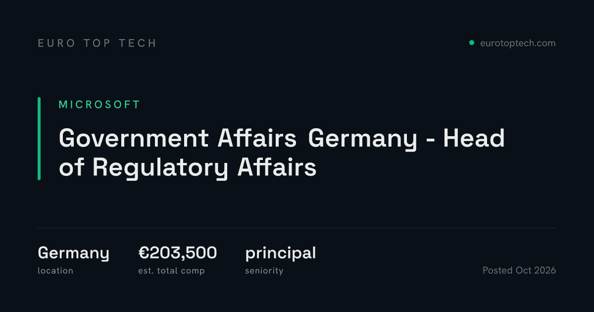 Government Affairs Germany - Head of Regulatory Affairs at Microsoft ...