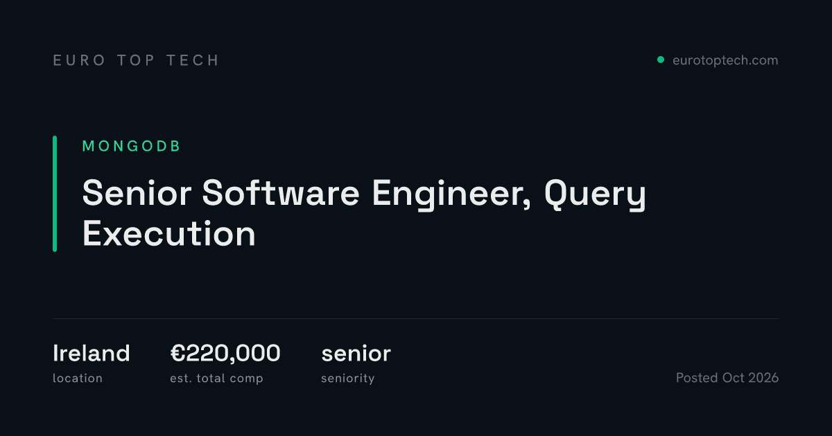 Senior Software Engineer, Query Execution at MongoDB, Ireland | Euro ...