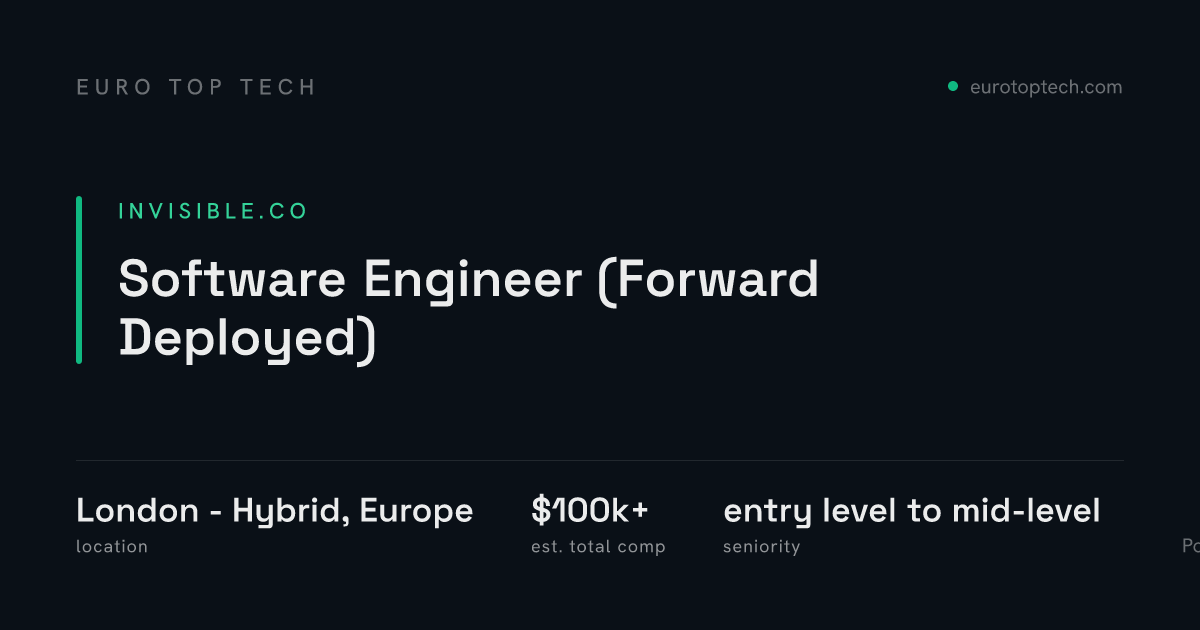 Software Engineer (Forward Deployed) at Invisible.co, London - Hybrid ...