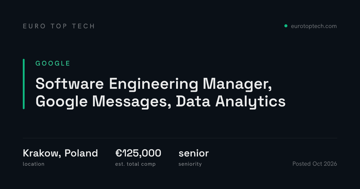 Software Engineering Manager, Google Messages, Data Analytics at Google ...