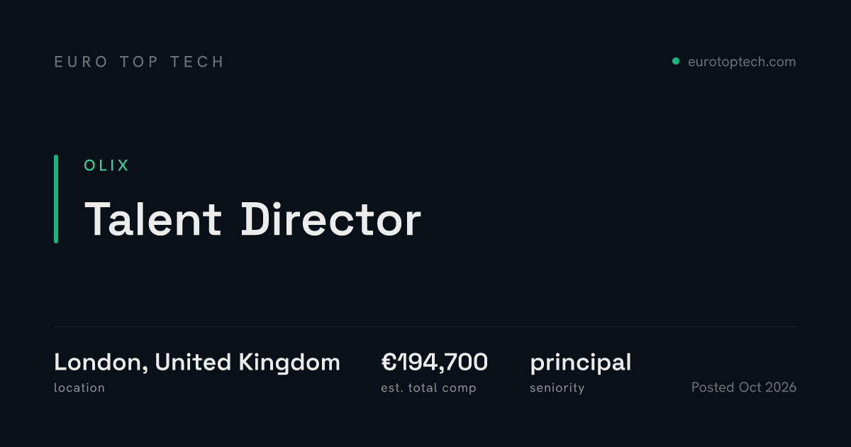 Talent Director at OLIX, London, United Kingdom | Euro Top Tech