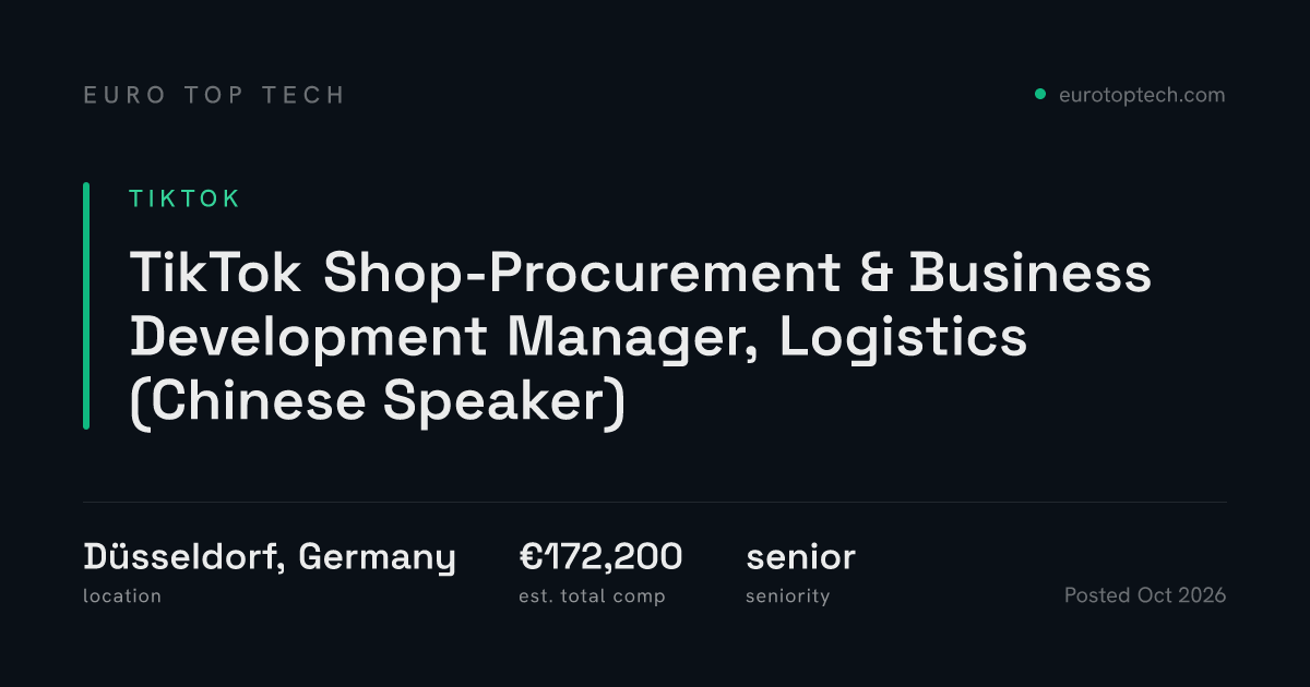 TikTok Shop-Procurement & Business Development Manager, Logistics ...